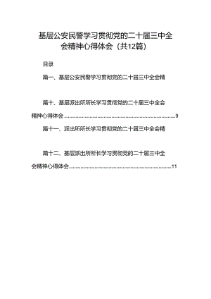 基层公安民警学习贯彻党的二十届三中全会精神心得体会(12篇集合).docx