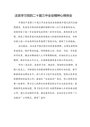 法官学习党的二十届三中全会精神心得体会.docx