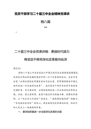 党员干部学习二十届三中全会精神党课讲稿八篇.docx