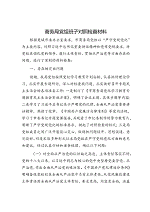 商务局党组班子对照检查材料.docx