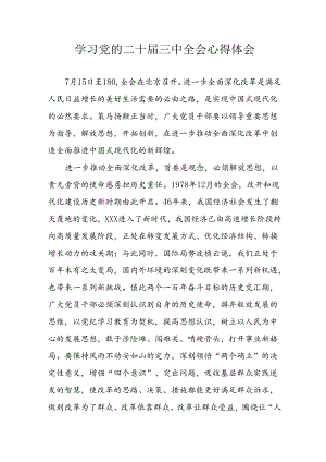 2024年学习学习党的二十届三中全会个人心得体会 （16份）.docx