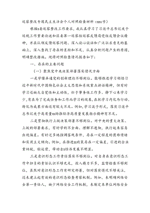 巡察整改专题民主生活会个人对照检查材料（3251字）.docx
