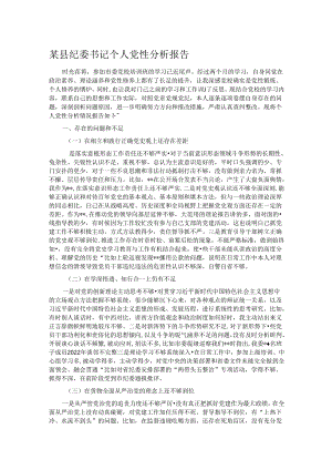 某县纪委书记个人党性分析报告.docx