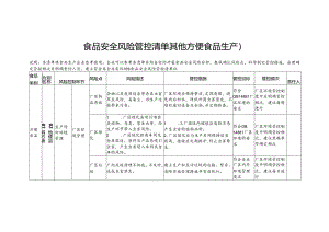 食品安全风险管控清单其他方便食品生产2024.docx