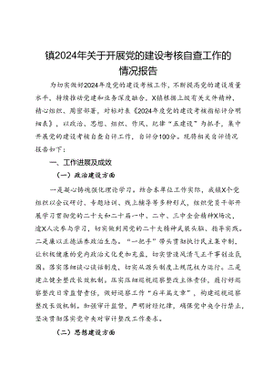 镇2024年关于开展党的建设考核自查工作的情况报告.docx