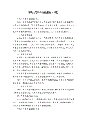 行政处罚案件自查报告（3篇）.docx