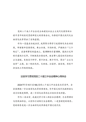 基层法庭法官学习贯彻党的二十届三中全会精神心得体会5篇供参考.docx