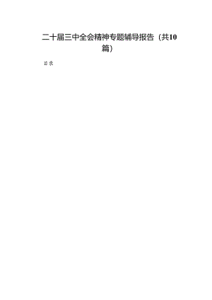 （10篇）二十届三中全会精神专题辅导报告（详细版）.docx