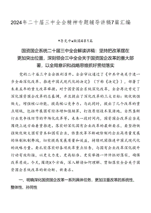 2024年二十届三中全会精神专题辅导讲稿7篇汇编.docx