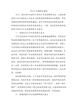 学习三中精神宣讲稿.docx