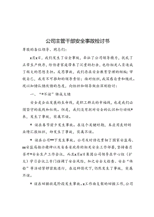 公司主管干部安全事故检讨书.docx
