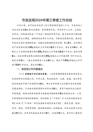市发改局2024年第三季度工作总结.docx