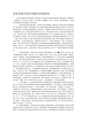 某村党建引领乡村振兴经验做法.docx