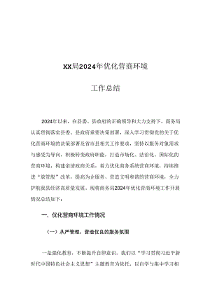 XX局2024年优化营商环境工作总结.docx