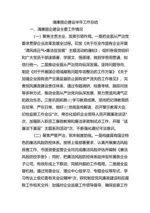 清廉国企建设半年工作总结.docx