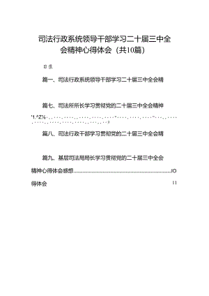 （10篇）司法行政系统领导干部学习二十届三中全会精神心得体会（详细版）.docx
