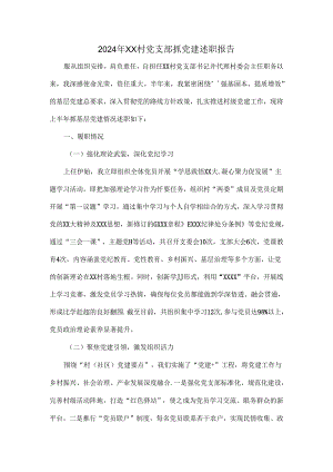 2024年XX村党支部抓党建述职报告.docx
