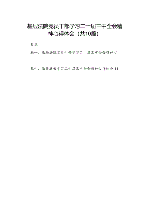 基层法院党员干部学习二十届三中全会精神心得体会（共10篇）.docx