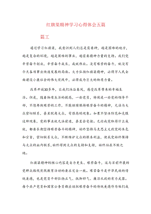 红旗渠精神学习心得体会五篇.docx