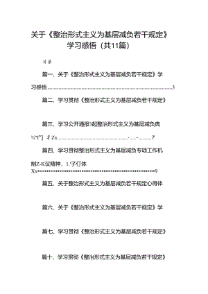 （11篇）关于《整治形式主义为基层减负若干规定》学习感悟专题资料.docx