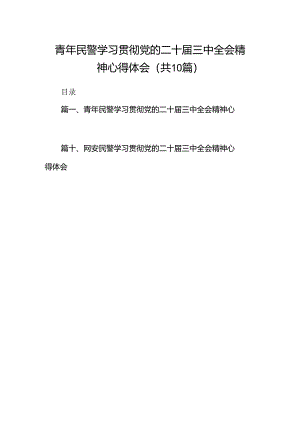 青年民警学习贯彻党的二十届三中全会精神心得体会(10篇集合).docx