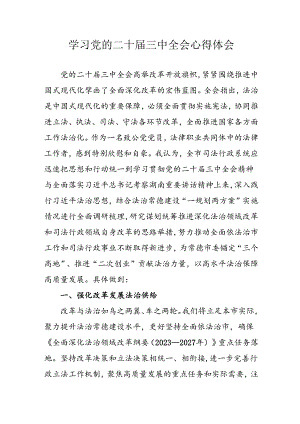 学习2024年学习党的二十届三中全会个人心得感悟 （6份）_65.docx