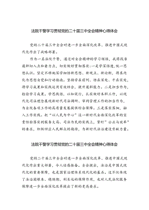 法院干警学习贯彻党的二十届三中全会精神心得体会精选(通用五篇).docx