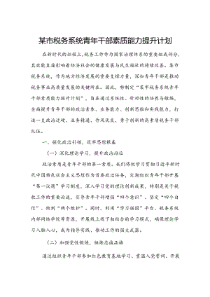 某市税务系统青年干部素质能力提升计划.docx