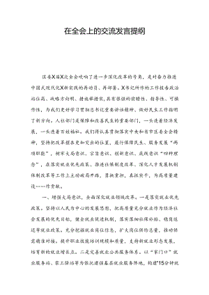 在全会上的交流发言提纲.docx