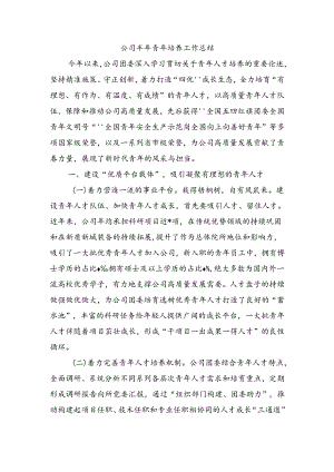 公司半年青年培养工作总结.docx