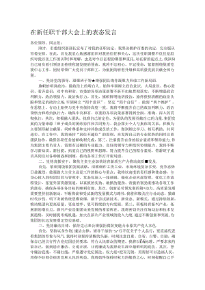 在新任职干部大会上的表态发言.docx