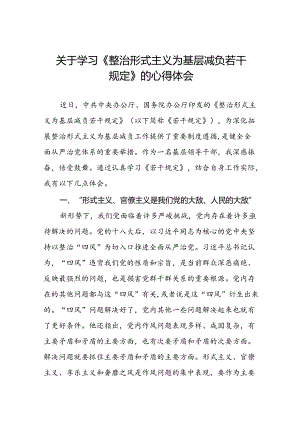 关于学习贯彻《整治形式主义为基层减负若干规定》心得体会研讨交流发言七篇.docx