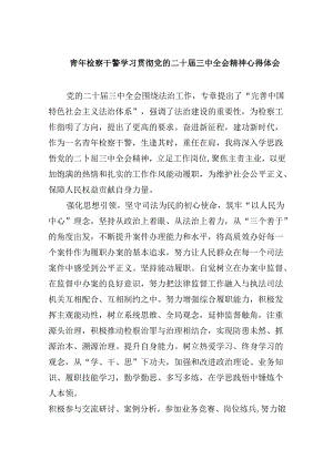 青年检察干警学习贯彻党的二十届三中全会精神心得体会8篇（最新版）.docx