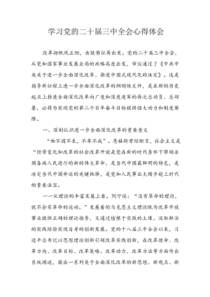 学习2024年学习党的二十届三中全会个人心得体会 （合计6份）.docx