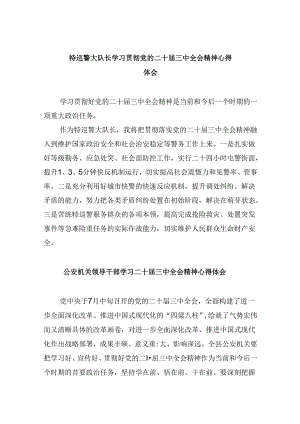 特巡警大队长学习贯彻党的二十届三中全会精神心得体会8篇（精选）.docx