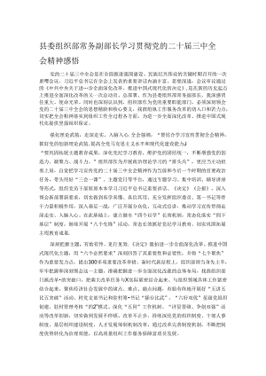 县委组织部常务副部长学习贯彻党的二十届三中全会精神感悟.docx
