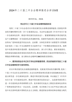 2024年二十届三中全会精神推进会讲话9篇.docx