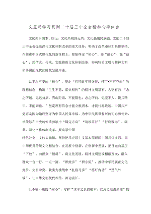 文旅局学习贯彻二十届三中全会精神心得体会.docx
