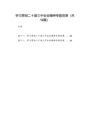 （12篇）学习贯彻二十届三中全会精神专题党课集合.docx