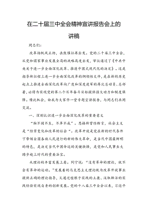 在二十届三中全会精神宣讲报告会上的讲稿.docx