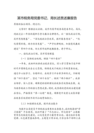 某市税务局党委书记、局长述责述廉报告.docx