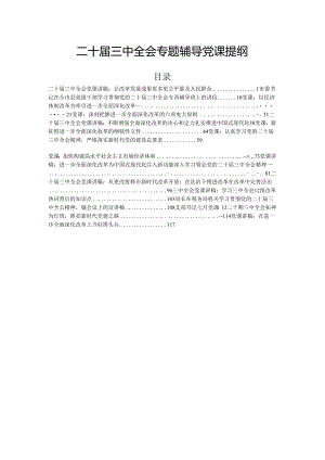 二十届三中全会专题辅导党课提纲.docx