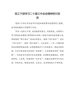 组工干部学习二十届三中全会精神研讨发言.docx
