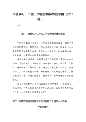 （10篇）民警学习二十届三中全会精神体会感悟（精选）.docx