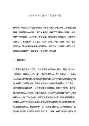 全县未成年人保护工作情况汇报.docx