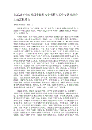 在2024年全市村级小微权力专项整治工作专题推进会上的汇报发言.docx