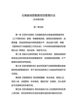 《云南省地质勘查项目管理办法（征.docx