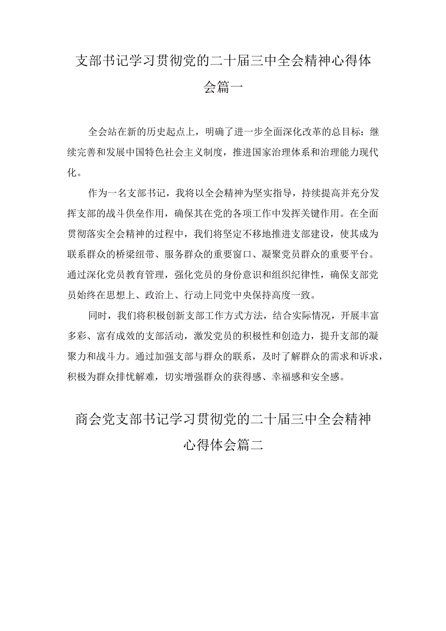 支部书记学习贯彻党的二十届三中全会精神心得体会十二汇编.docx_第3页