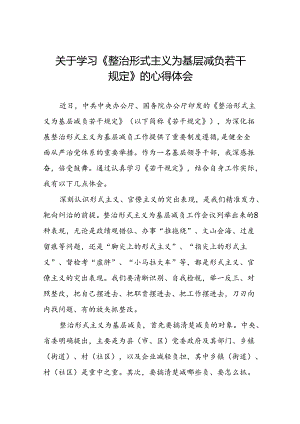 2024年关于整治形式主义为基层减负若干规定的学习感悟七篇.docx