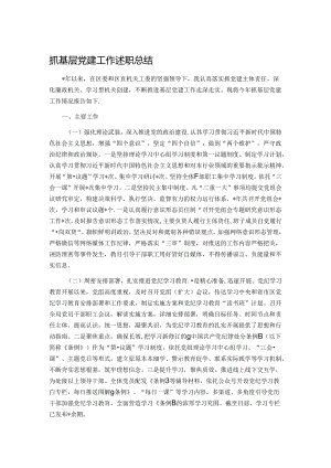 抓基层党建工作述职总结.docx
